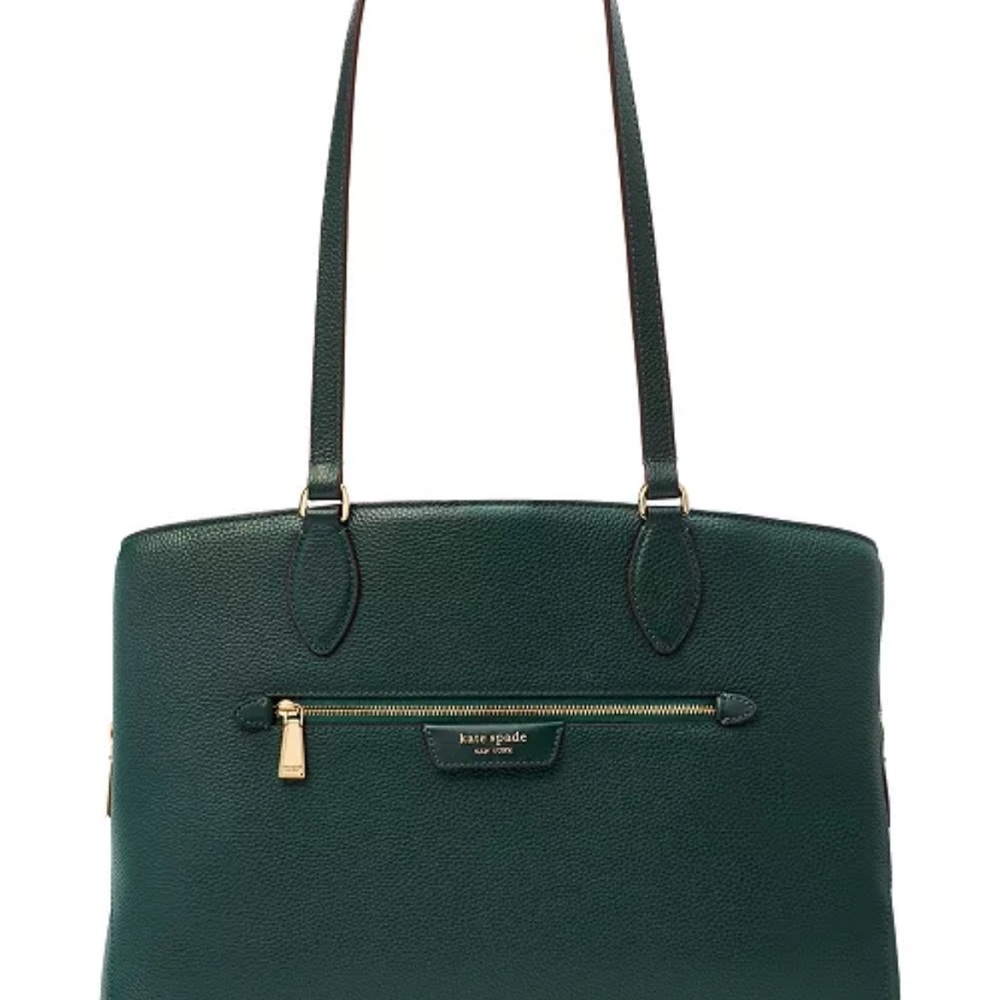 Kate Spade Green Leather Hudson Work Tote